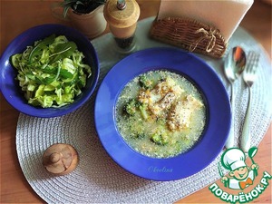 Рыбный суп с гречкой и брокколи