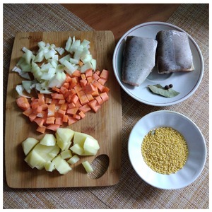 Диетический рыбный суп с пшеном